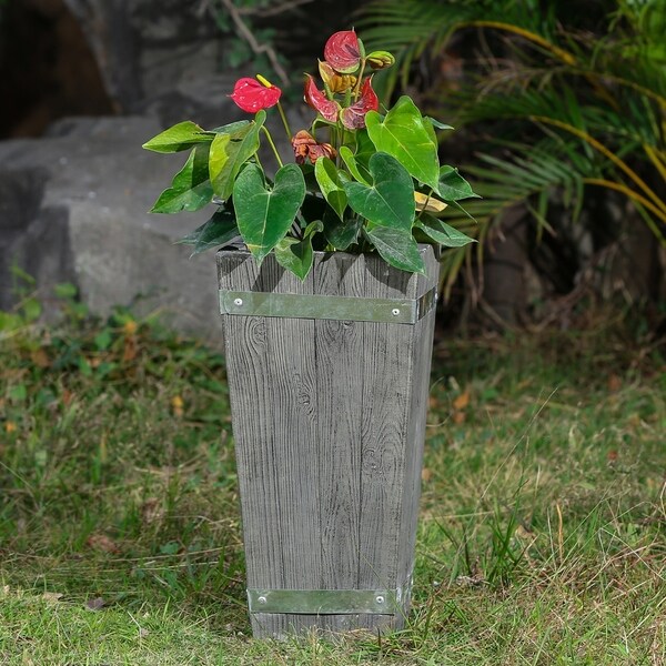Shop 18.5in. H MgO Fiberclay Plank Style Tall Tapered