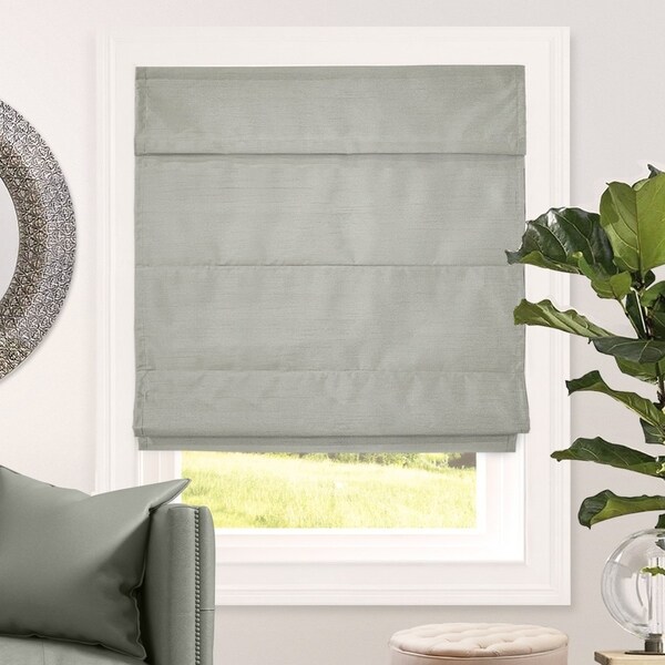 Chocolate Room Darkening Cordless Fabric Roman Shade Window