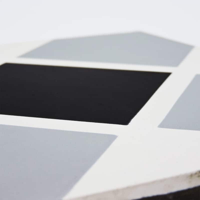 Handmade Massa in Grey, Black, White Tile, Pack of 12 (Morocco)