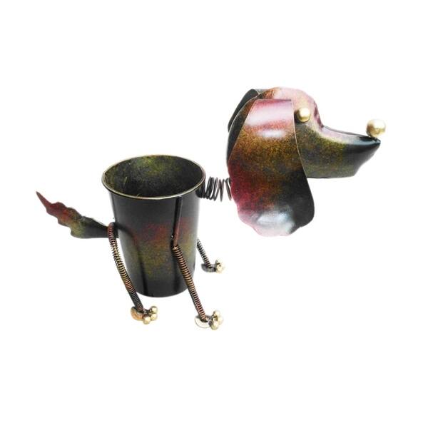 Shop Handmade Iron Multi Color Dog Planter Decor Overstock