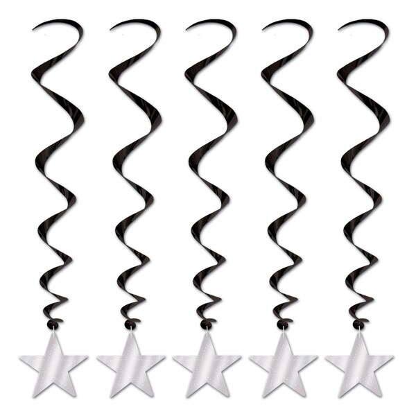 Beistle 3' General Occasion Hanging Star Whirls Party Decoration, Black ...