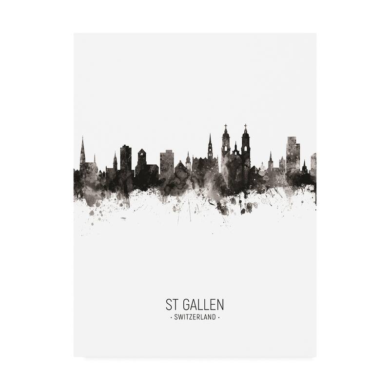 Michael Tompsett 'St Gallen Switzerland Skyline Portrait II' Canvas Art