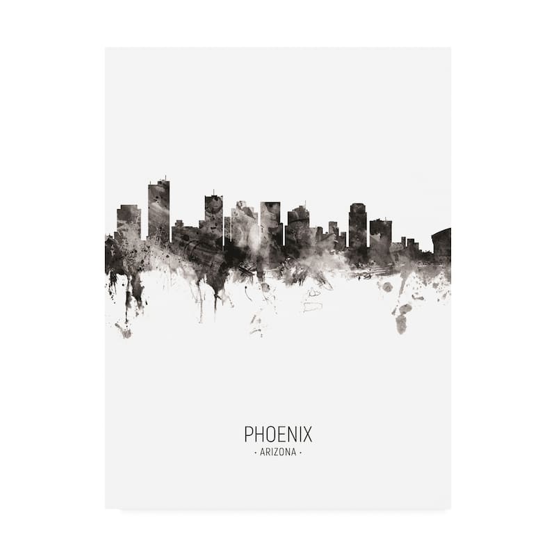 Michael Tompsett 'Phoenix Arizona Skyline Portrait II' Canvas Art - On ...