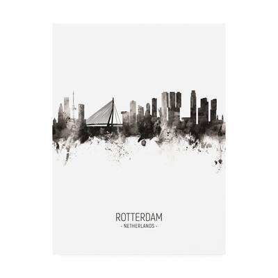 Michael Tompsett 'Rotterdam The Netherlands Skyline Portrait II' Canvas Art