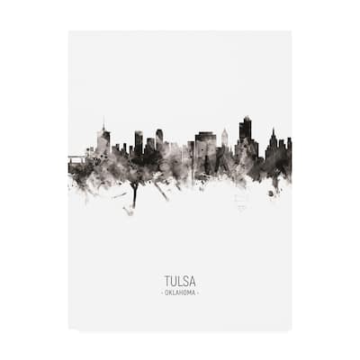 Michael Tompsett 'Tulsa Oklahoma Skyline Portrait II' Canvas Art