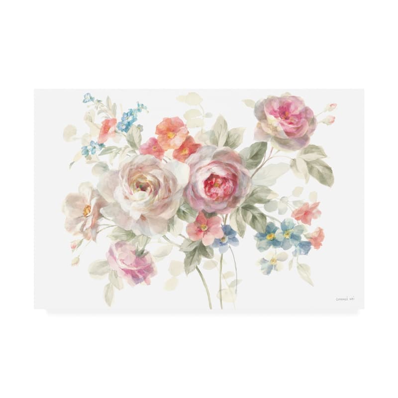 Danhui Nai 'Cottage Garden I on White' Canvas Art - 12x19