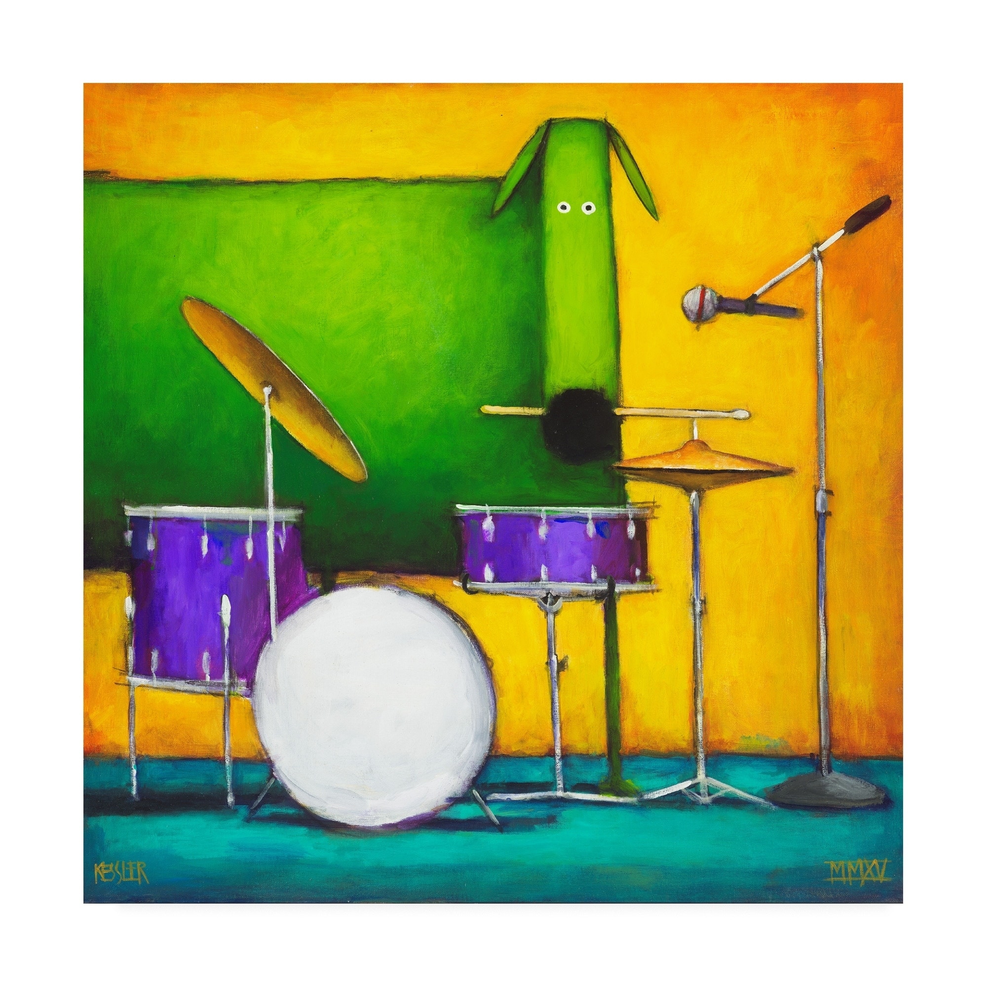 Daniel Patrick Kessler 'Drum Dog' Canvas Art