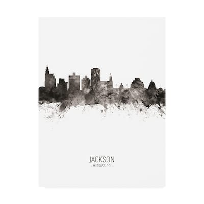 Michael Tompsett 'Jackson Mississippi Skyline Portrait II' Canvas Art