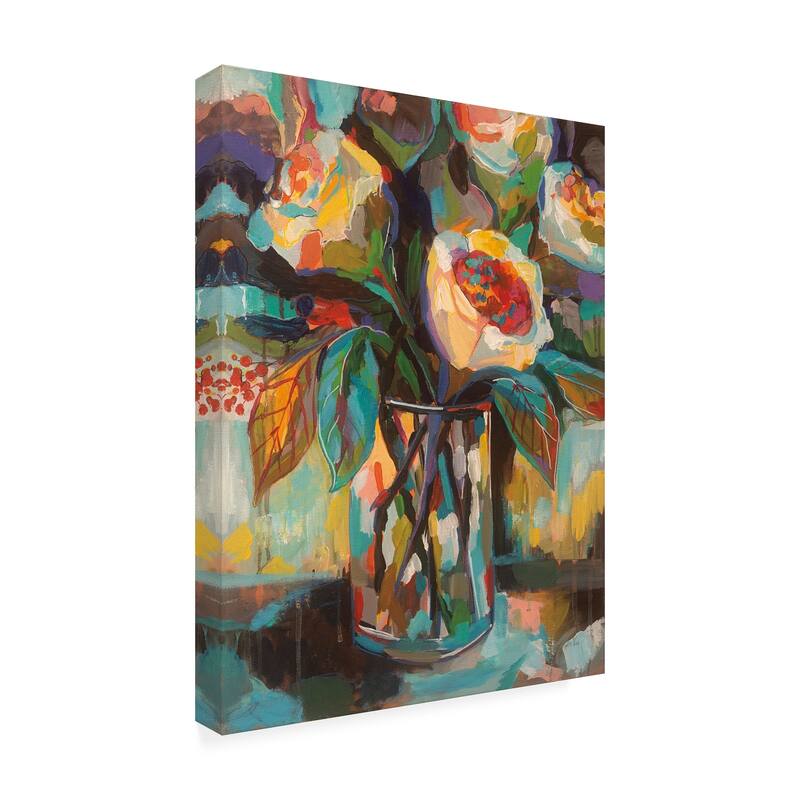 Jeanette Vertentes 'Stained Glass Floral' Canvas Art - Bed Bath ...