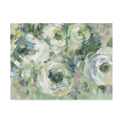 Silvia Vassileva 'Sage and Lavender Peonies Light Crop' Canvas Art