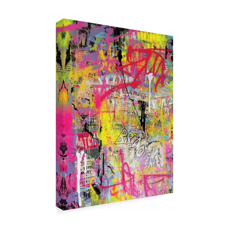 David Drioton 'Pink Paint Graffiti' Canvas Art