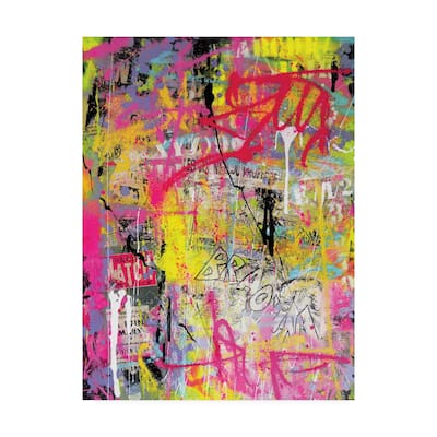 David Drioton 'Pink Paint Graffiti' Canvas Art