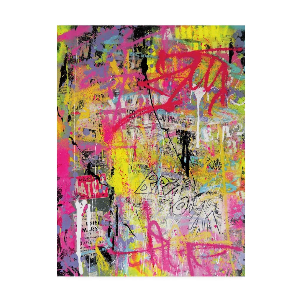 David Drioton 'Pink Paint Graffiti' Canvas Art