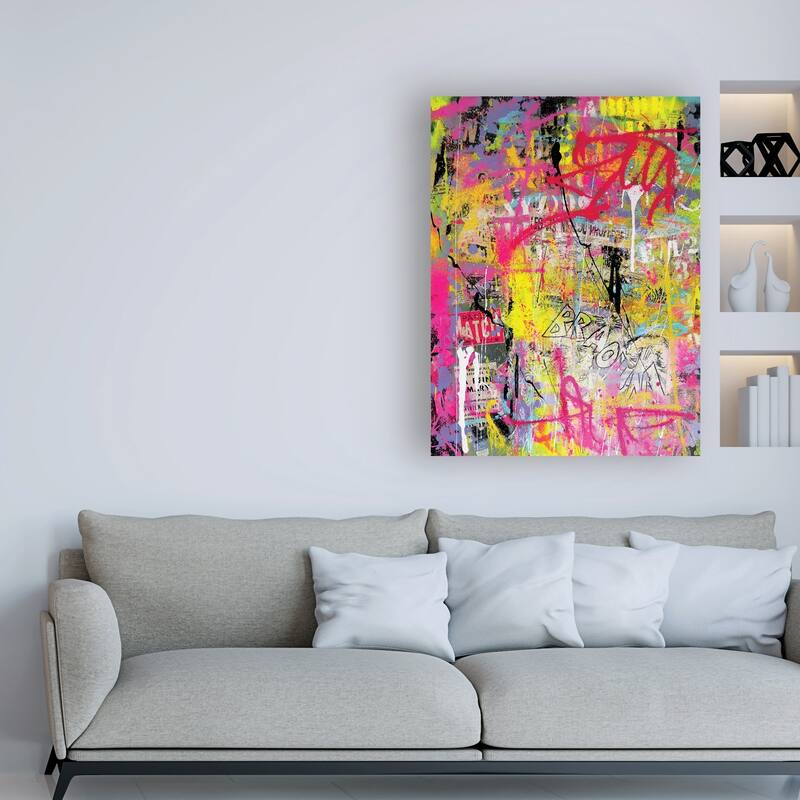 David Drioton 'Pink Paint Graffiti' Canvas Art