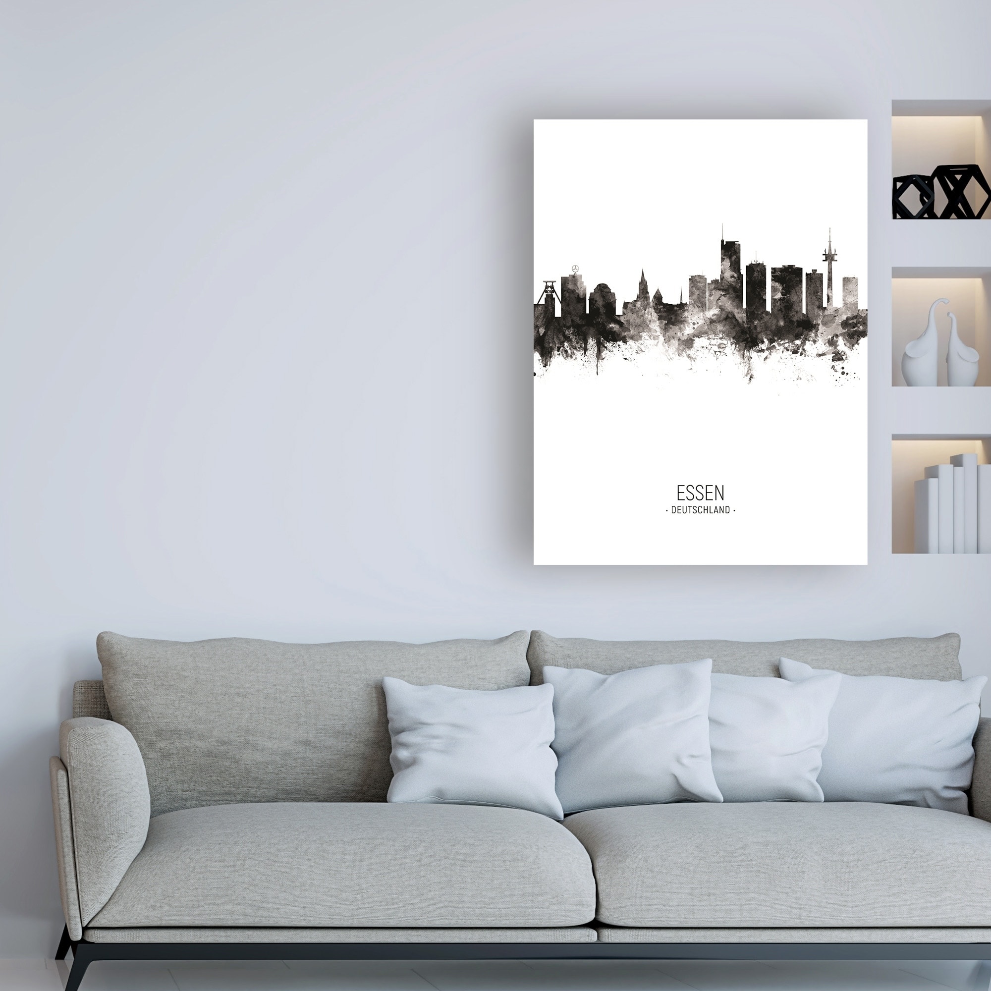 Shop Michael Tompsett Essen Germany Skyline Portrait Ii Canvas Art On Sale Free Shipping Today Overstock