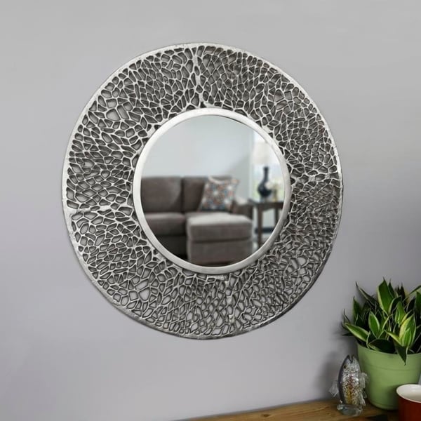 Shop Drake Silver 32-inch Diameter Round Wall Mirror - 32" dia