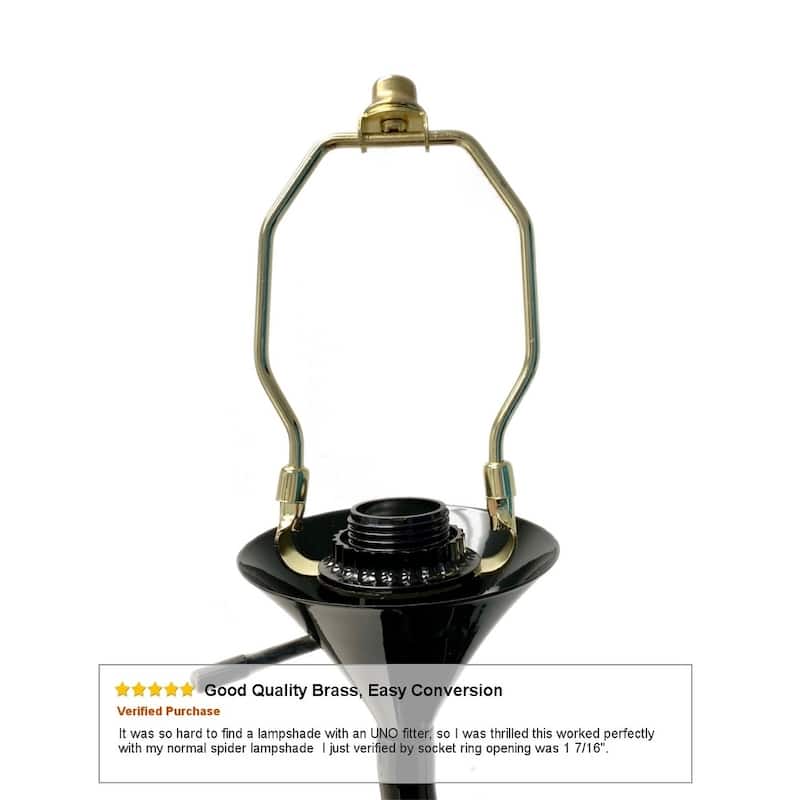 Slip Uno Adapter Converts your 9" high Lampshade to fit on Slip Uno Lamp Base (1 7/16" opening) - 6"h