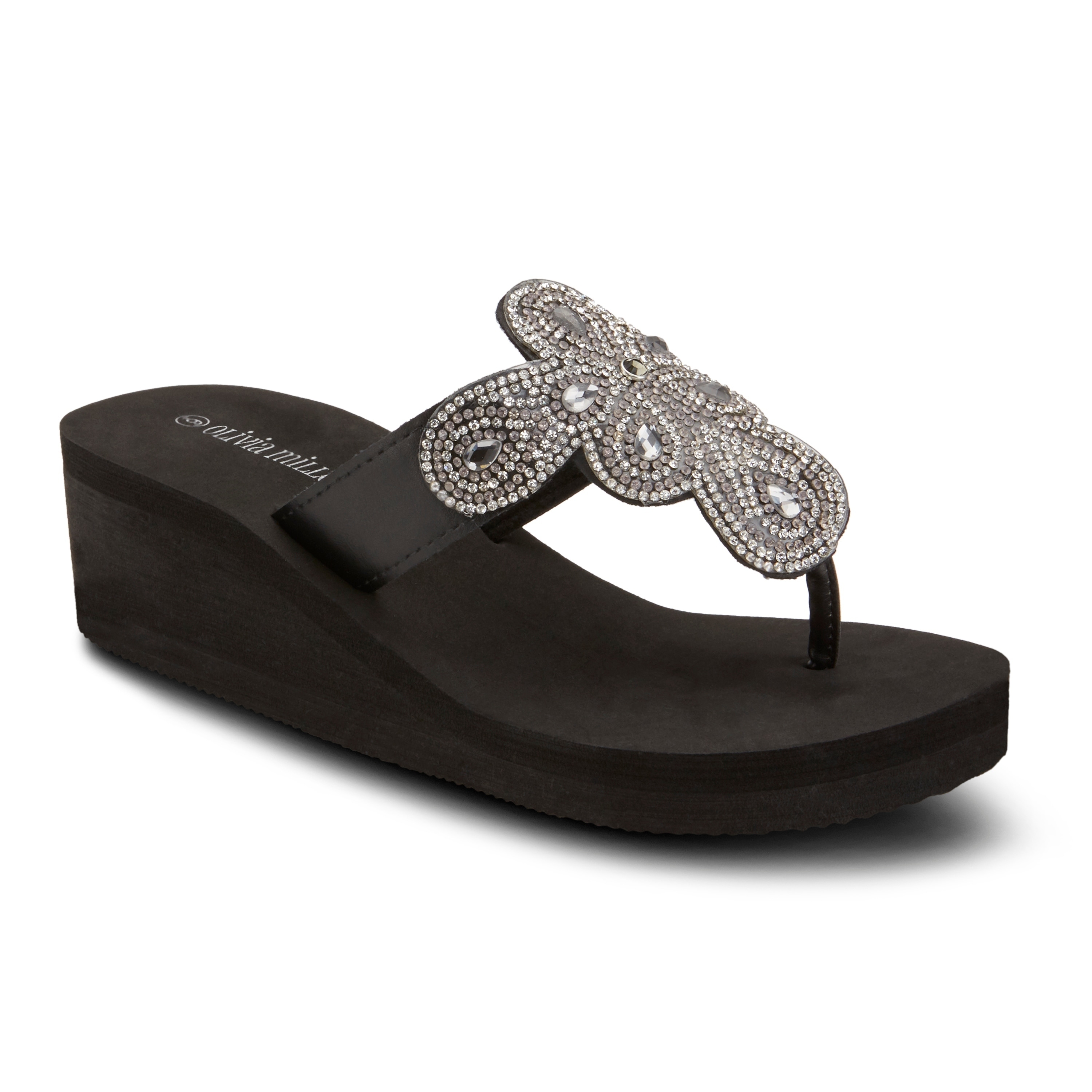 olivia miller jewel wedge flip flop