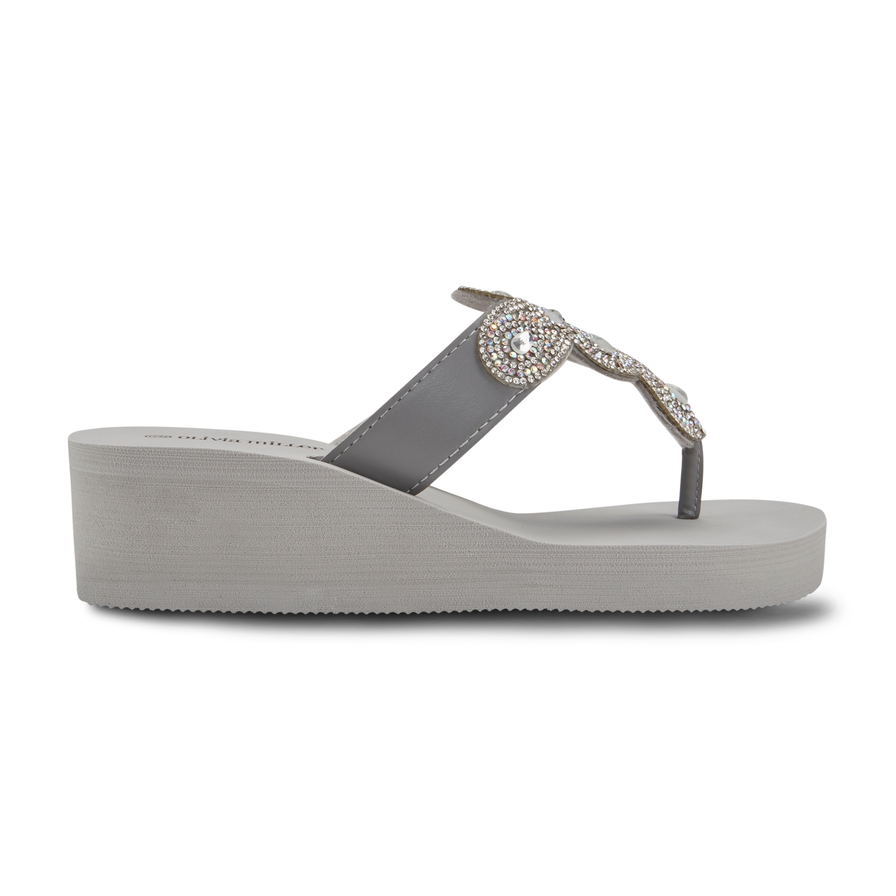 Olivia Miller Jewel Wedge Flip Flop on 