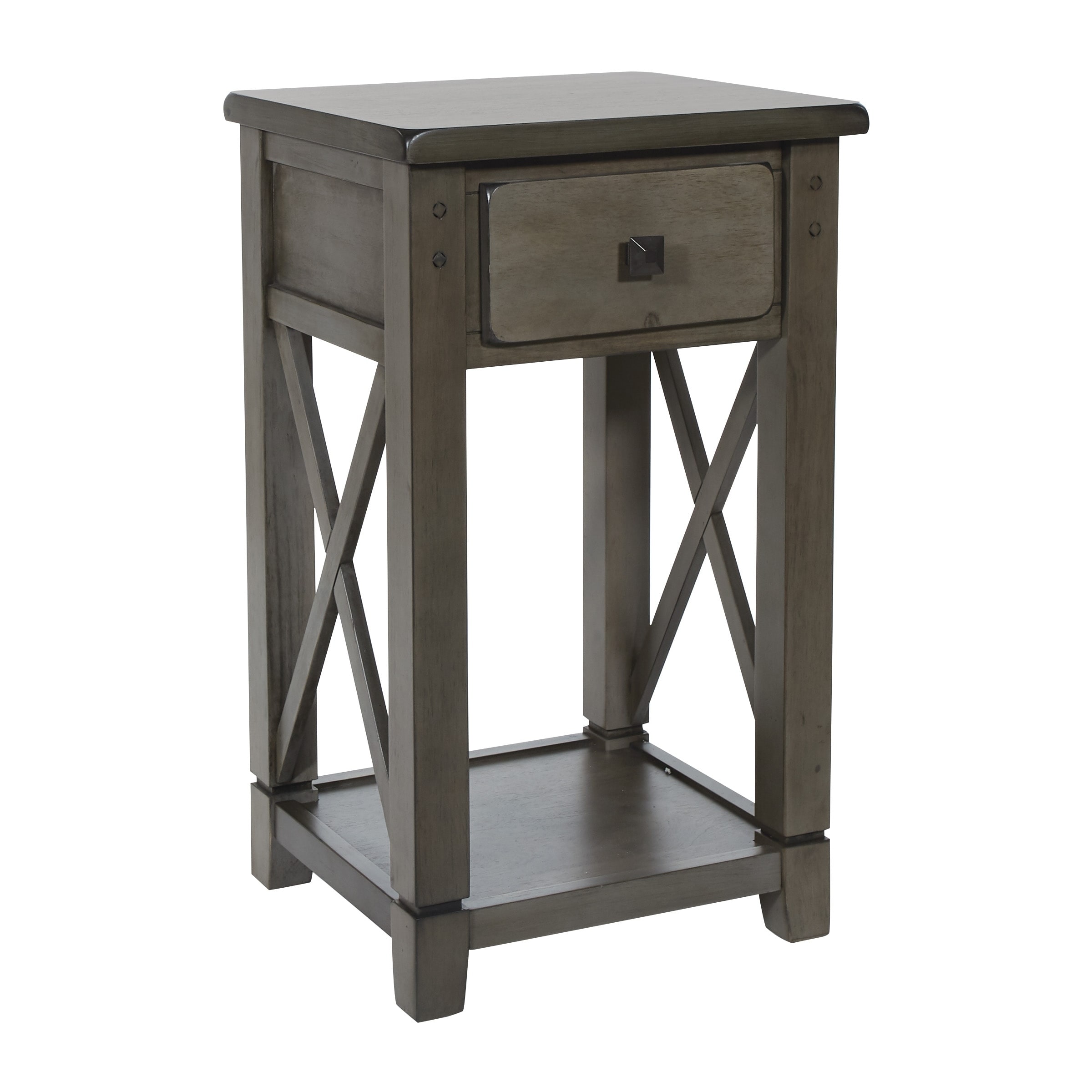 gray wash wood end table