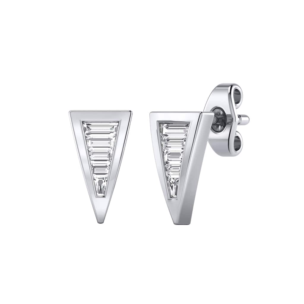 Auriya Triangle Shaped 1/4ctw Baguette Diamond Stud Earrings 14K Gold (H-I, I1-I2)