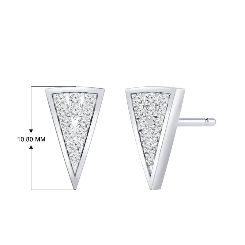 Auriya Triangle Shaped 0.18ctw Diamond Stud Fashion Earrings 14K Gold