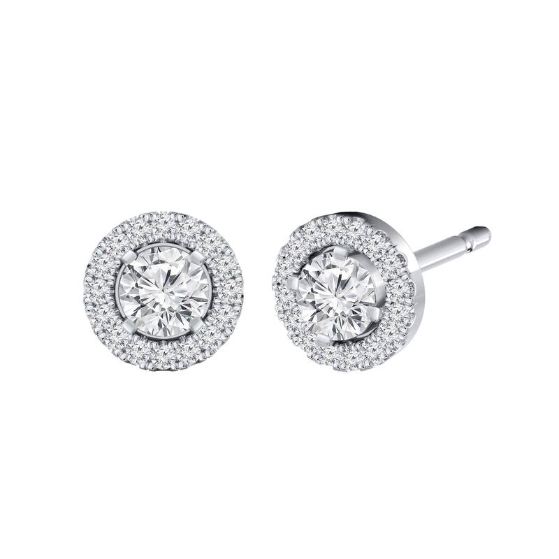 Auriya 1/2ctw Micro Pave Halo Diamond Stud Earrings 14K Gold - White