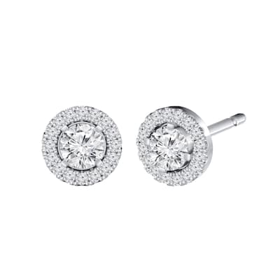 Auriya 1/2ctw Micro Pave Halo Diamond Stud Earrings 14K Gold