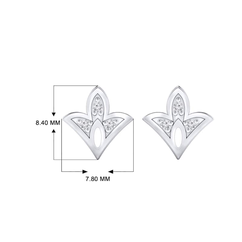 Auriya 0.04ctw Floret Micro-Pave Accent Diamond Stud Fashion Earrings 14k Gold