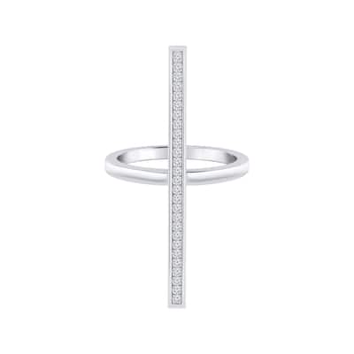 Auriya 0.15ctw Vertical Diamond Bar Ring 14K Gold