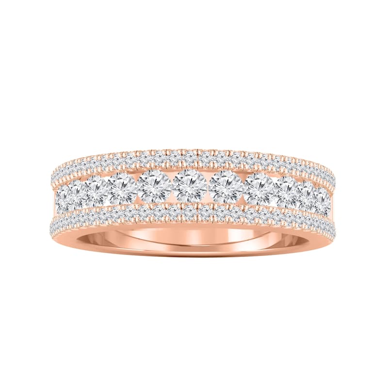 Auriya 4/5ctw Beveled Pave Diamond Ring 14K Gold