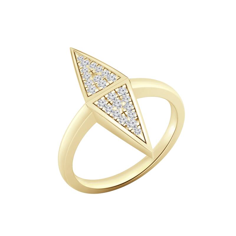 Auriya 0.14ctw Vertical Double Triangle Diamond Ring 14K Gold