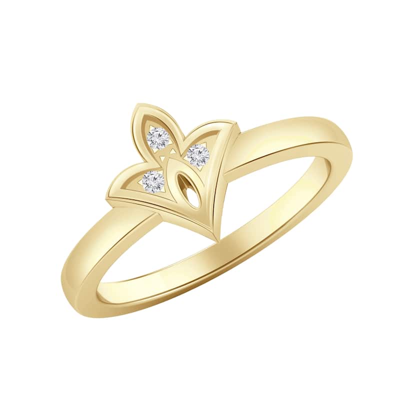 Auriya 0.03ctw Floret Style Accent Diamond Ring 14K Gold