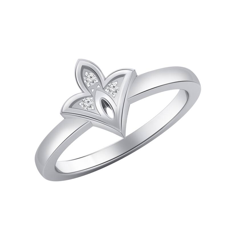 Auriya 0.03ctw Floret Style Accent Diamond Ring 14K Gold