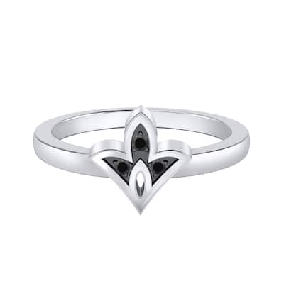 Auriya 0.03ctw Floret Style Accent Black Diamond Ring 14K Gold
