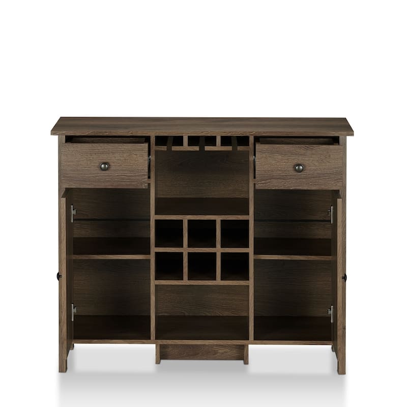 Carbon Loft Mulgrew Distressed Walnut 5-shelf Small Space Living Dining Buffet, Walnut Sideboard