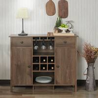 Carbon Loft Mulgrew Distressed Walnut Wine Cabinet
