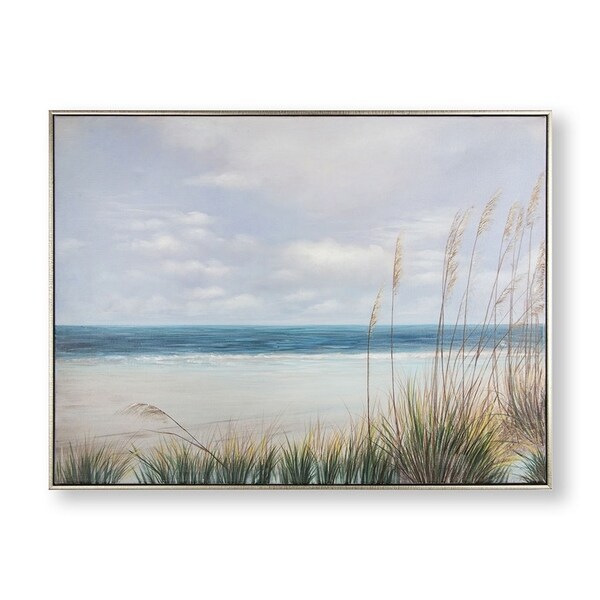 Shop Coastal Shores Framed Canvas Wall Art - Blue - On Sale - Free