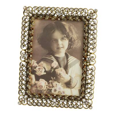 Saro Lifestyle Goldtone Bejeweled Photo Frame