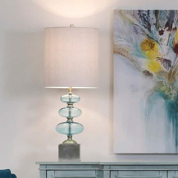 Porch Den Leeds Blue Stacked Gl Bubble Table Lamp Blue Stacked Gl Bubble Table Lamp
