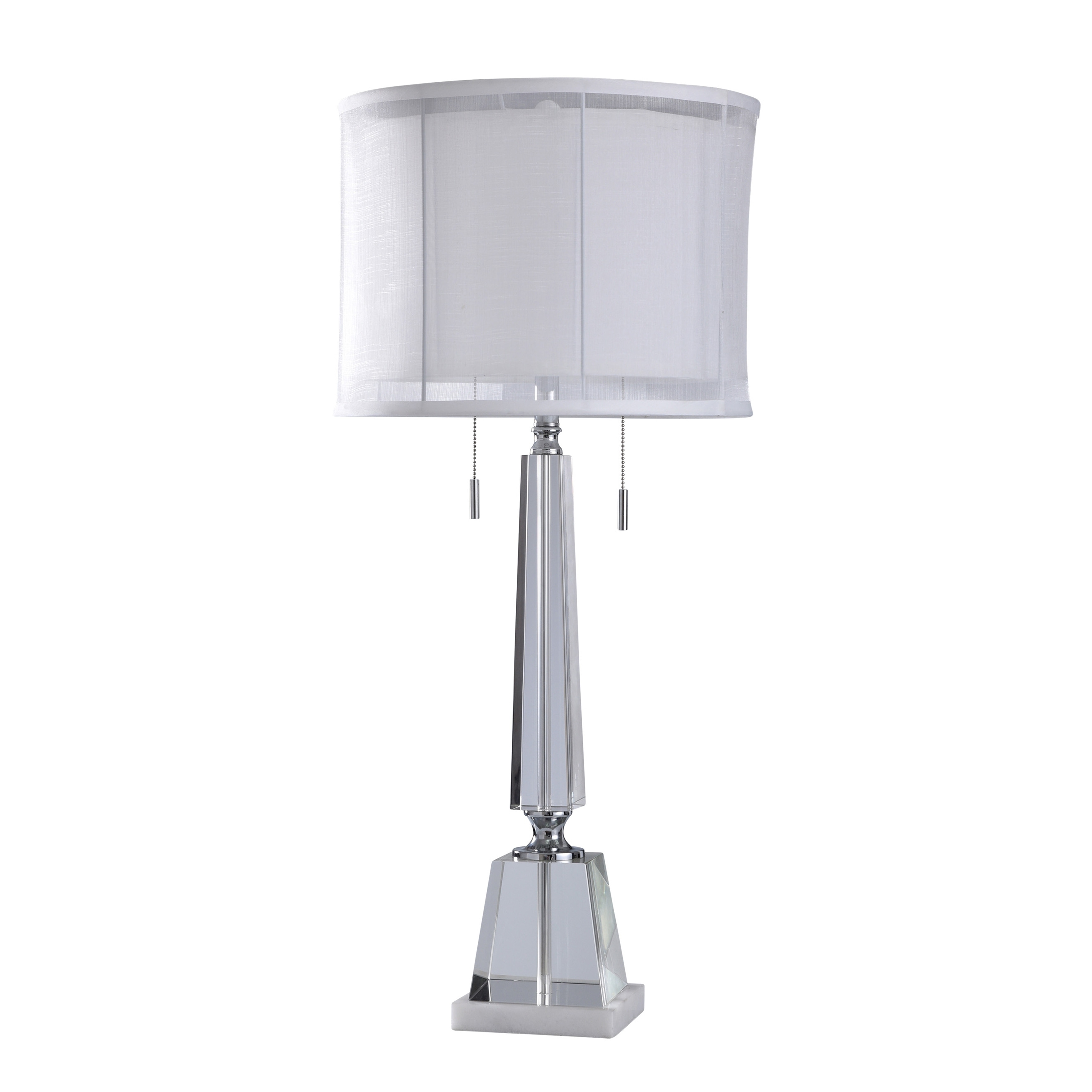 glass column table lamp