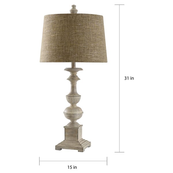 The Gray Barn Distressed Off White Footed Table Lamp - Overstock 27704118