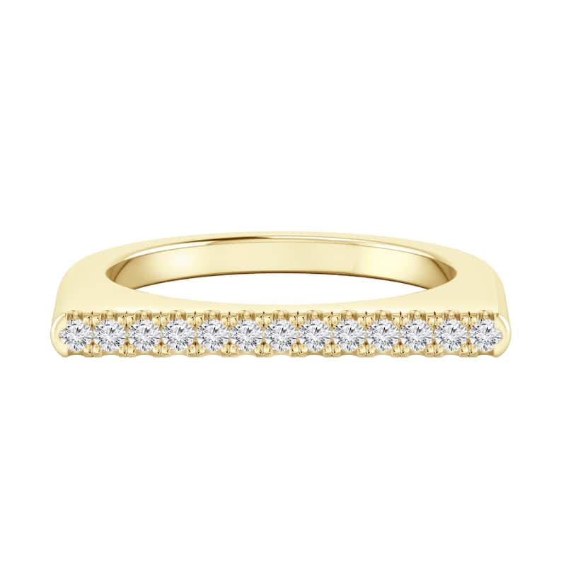 Auriya 0.13ctw Stackable Diamond Bar Ring 14K Gold