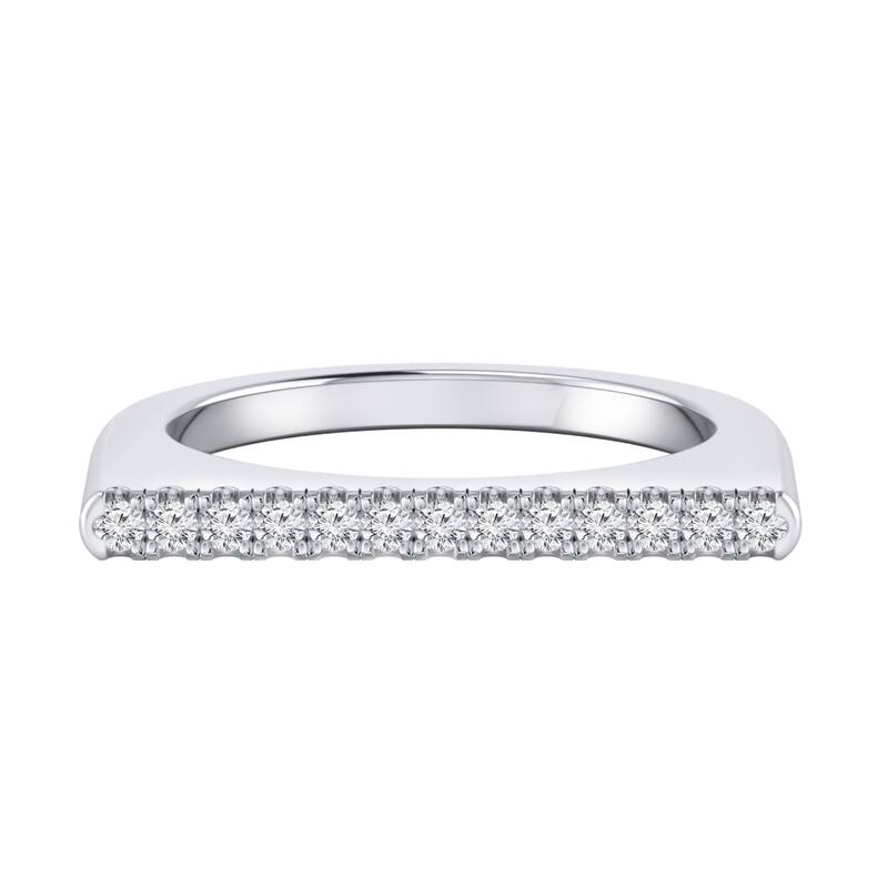 Auriya 0.13ctw Stackable Diamond Bar Ring 14K Gold