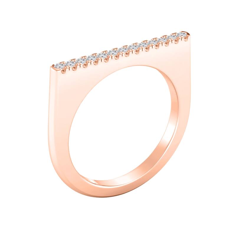 Auriya 0.13ctw Stackable Diamond Bar Ring 14K Gold