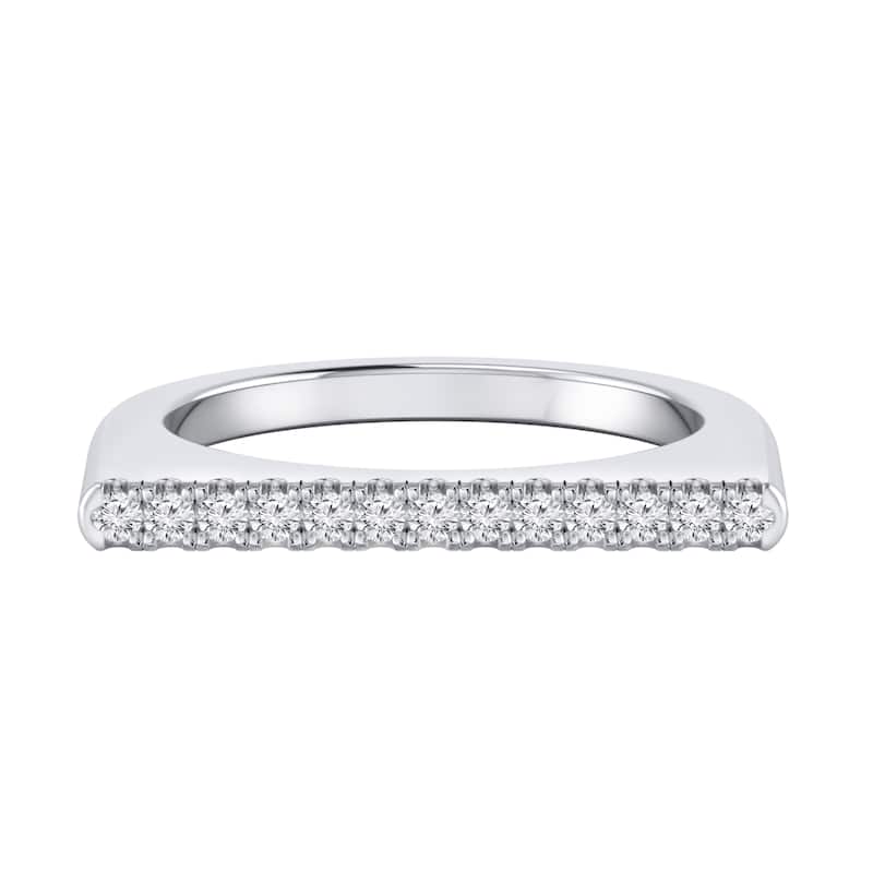 Auriya 0.13ctw Stackable Diamond Bar Ring 14K Gold