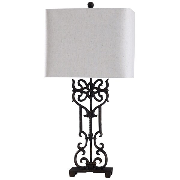 black iron table lamp
