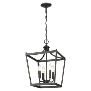 Kennedy 4-light Matte Black Chandelier - Chandeliers For Bedrooms by Overstock.com