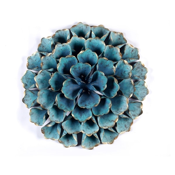 Carson Carrington Mjugg Teal Metal Flower Wall Art - On ...