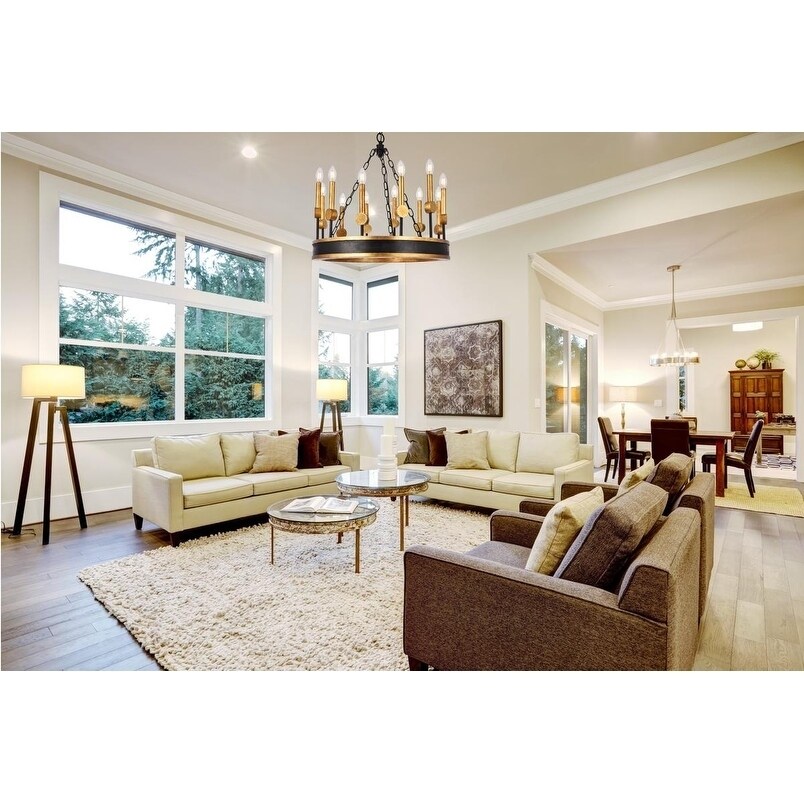 Neva 12 light in Golden Iron chandelier (Vintage Bronze and Golden Iron) - Chandeliers For Bedrooms by Overstock.com